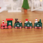 Set di ornamenti per la decorazione del treno di Natale in legno