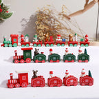 Set di ornamenti per la decorazione del treno di Natale in legno