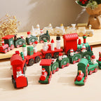 Set di ornamenti per la decorazione del treno di Natale in legno
