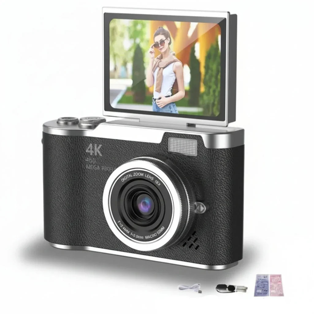 Fotocamera Digitale 4K Schermo Ribaltabile 48MP Zoom 8X Compatta Foto Video