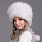 Cappello invernale FurLuxe Natural Reinfell | Cappello di pelliccia spessa con paraorecchie per uno stile elegante quando fa freddo