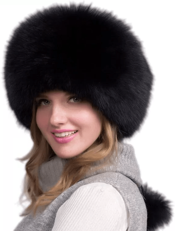 Cappello invernale FurLuxe Natural Reinfell | Cappello di pelliccia spessa con paraorecchie per uno stile elegante quando fa freddo