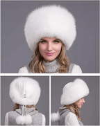 Cappello invernale FurLuxe Natural Reinfell | Cappello di pelliccia spessa con paraorecchie per uno stile elegante quando fa freddo