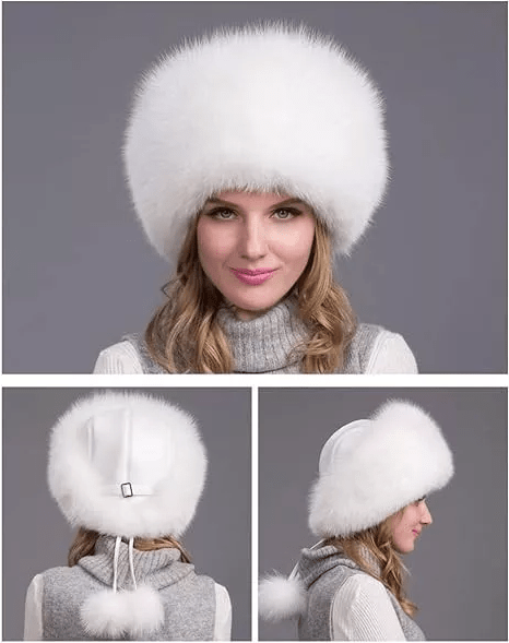 Cappello invernale FurLuxe Natural Reinfell | Cappello di pelliccia spessa con paraorecchie per uno stile elegante quando fa freddo