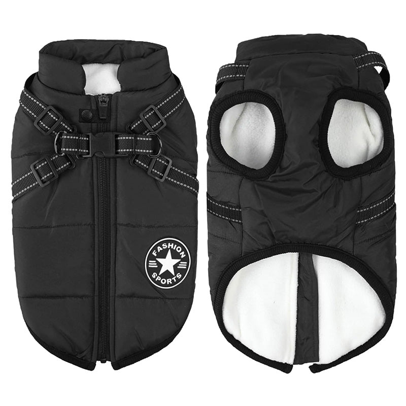 Cappotto Invernale 3-in-1 per Cani con Pettorina | Imbottito, Impermeabile e Antivento