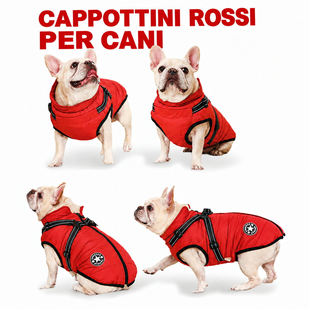 Cappotto Invernale 3-in-1 per Cani con Pettorina | Imbottito, Impermeabile e Antivento