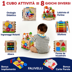 MINDBLOX – Cubo di Apprendimento Montessori in Legno 8 in 1 per Bambini Piccoli con Giochi Educativi