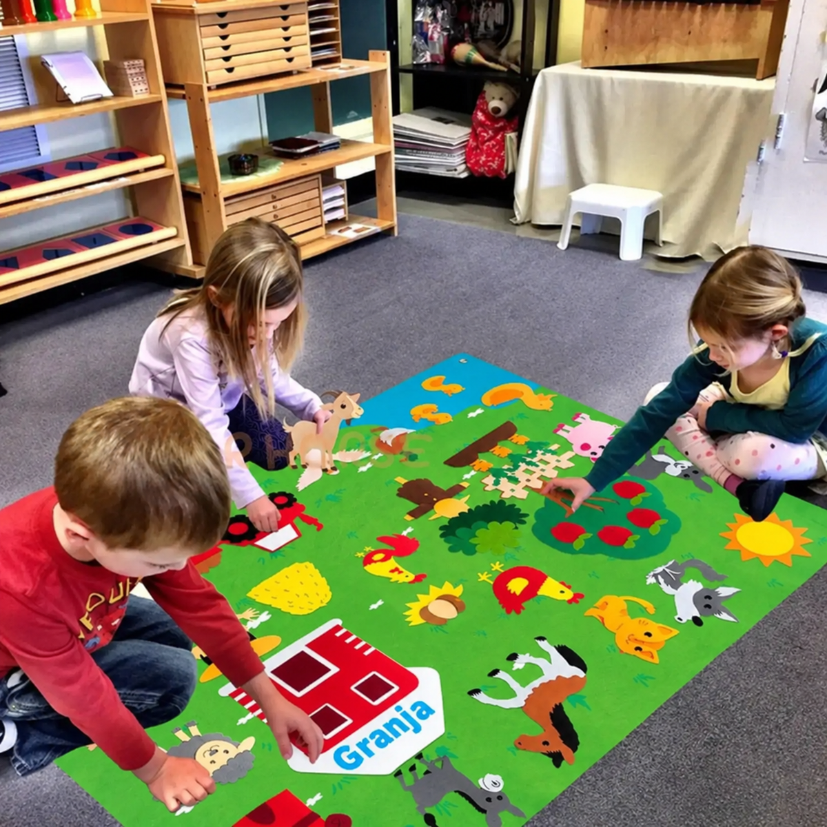 Pannello Sensoriale in Feltro Fattoria Montessori – StoryFelt™