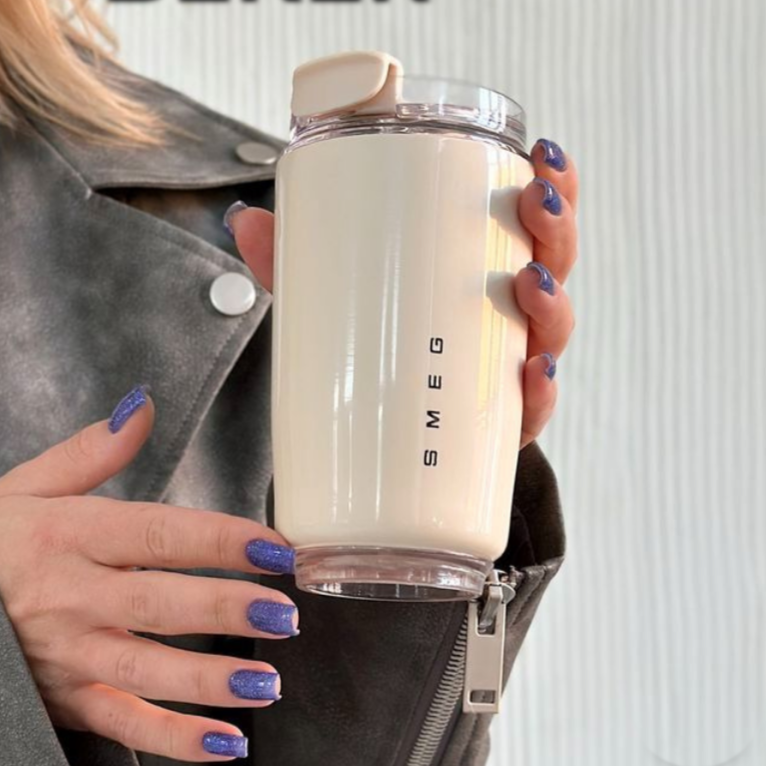 LuxeTherm | Tazza Termica Elegante in Acciaio Inox – Bicchiere Isotermico Riutilizzabile da 300 ml per Bevande Fredde e 