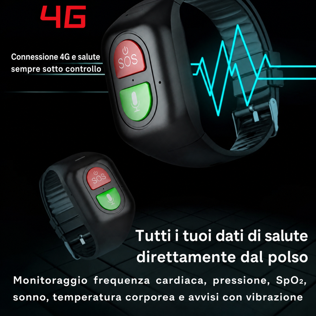 Smartwatch GPS 4G per Anziani – SOS, Salute e Sicurezza Sempre con Te
