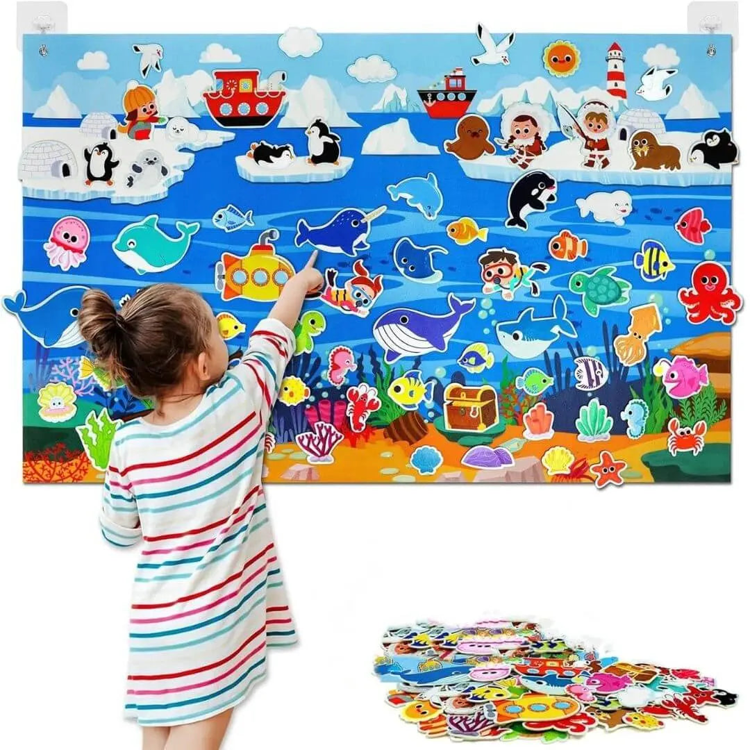 Pannello Sensoriale in Feltro Fattoria Montessori – StoryFelt™
