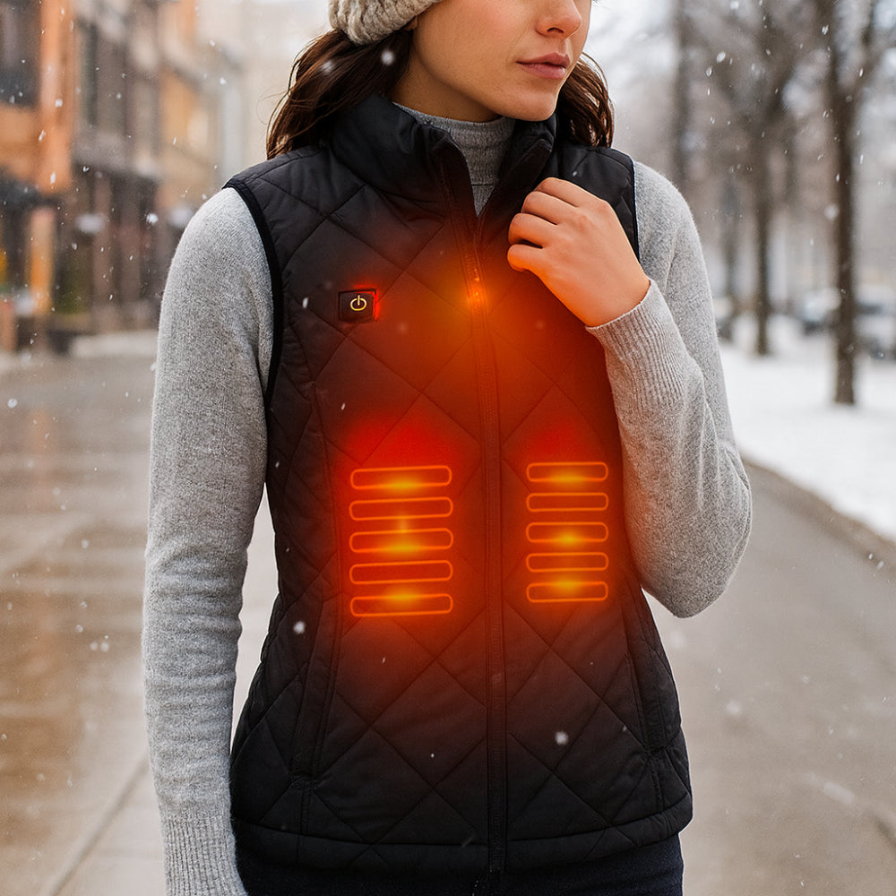 Gilet Riscaldato da Donna Riscaldamento Elettrico per Esterno Inverno