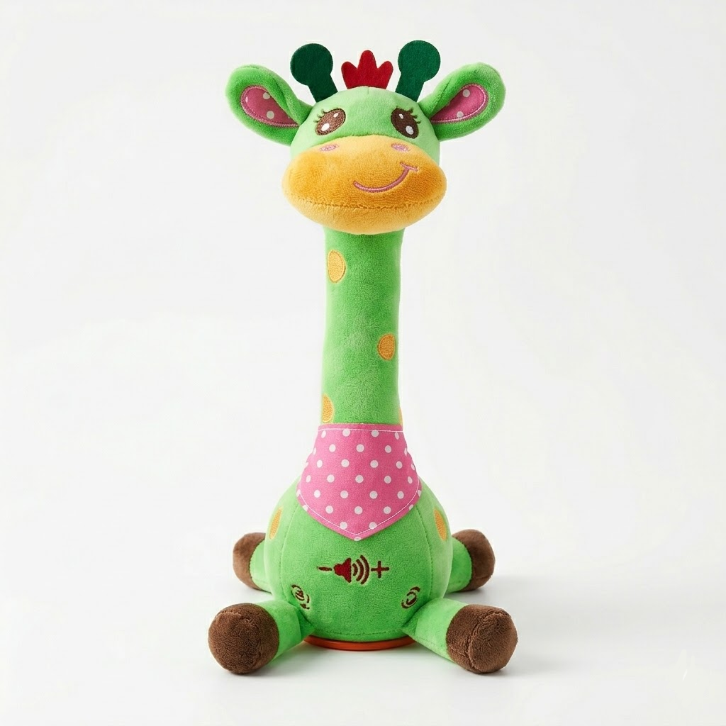 Giocattolo di peluche interattivo Giraffa che canta, compagno musicale per bambini