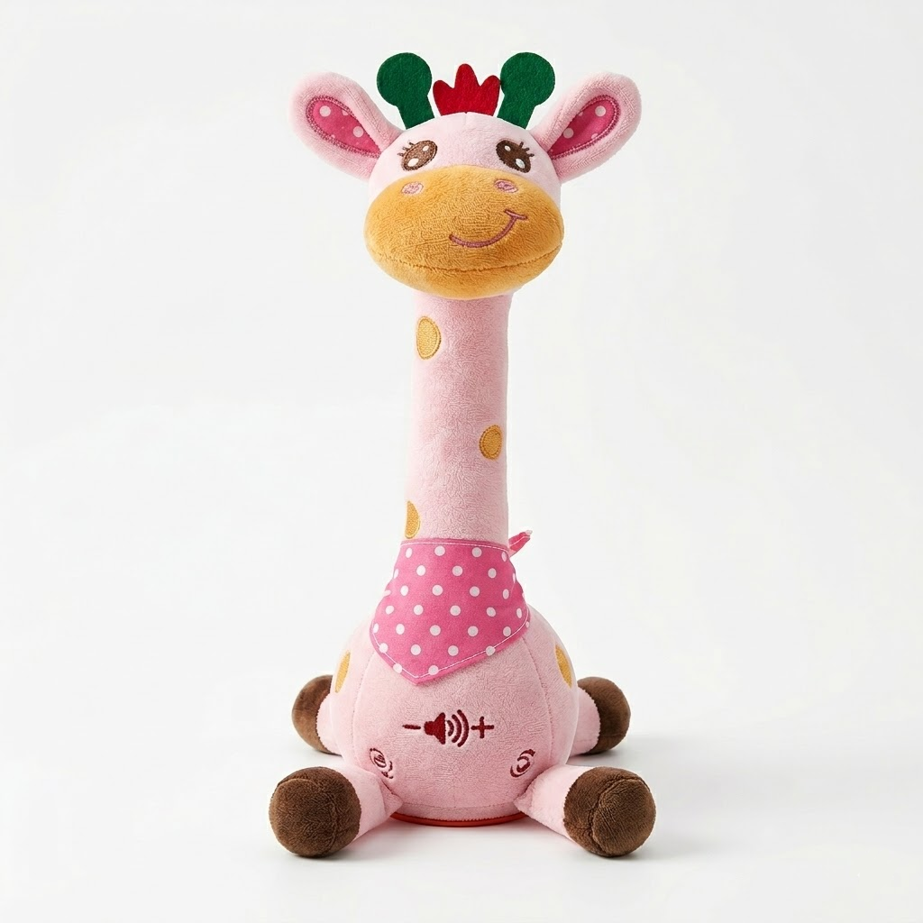 Giocattolo di peluche interattivo Giraffa che canta, compagno musicale per bambini