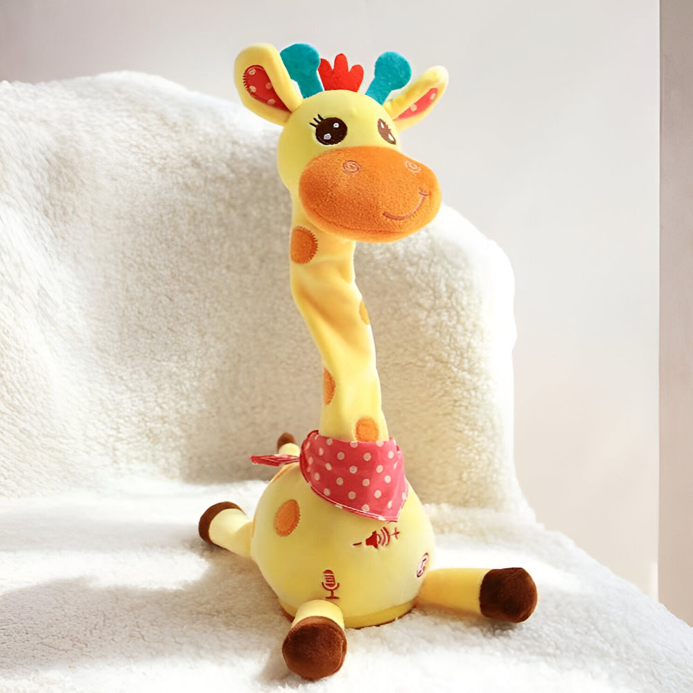 Giocattolo di peluche interattivo Giraffa che canta, compagno musicale per bambini