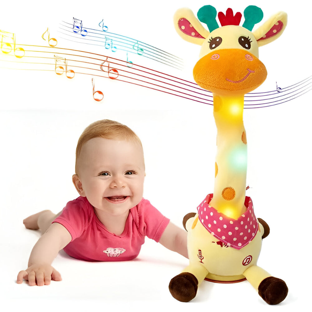 Giocattolo di peluche interattivo Giraffa che canta, compagno musicale per bambini