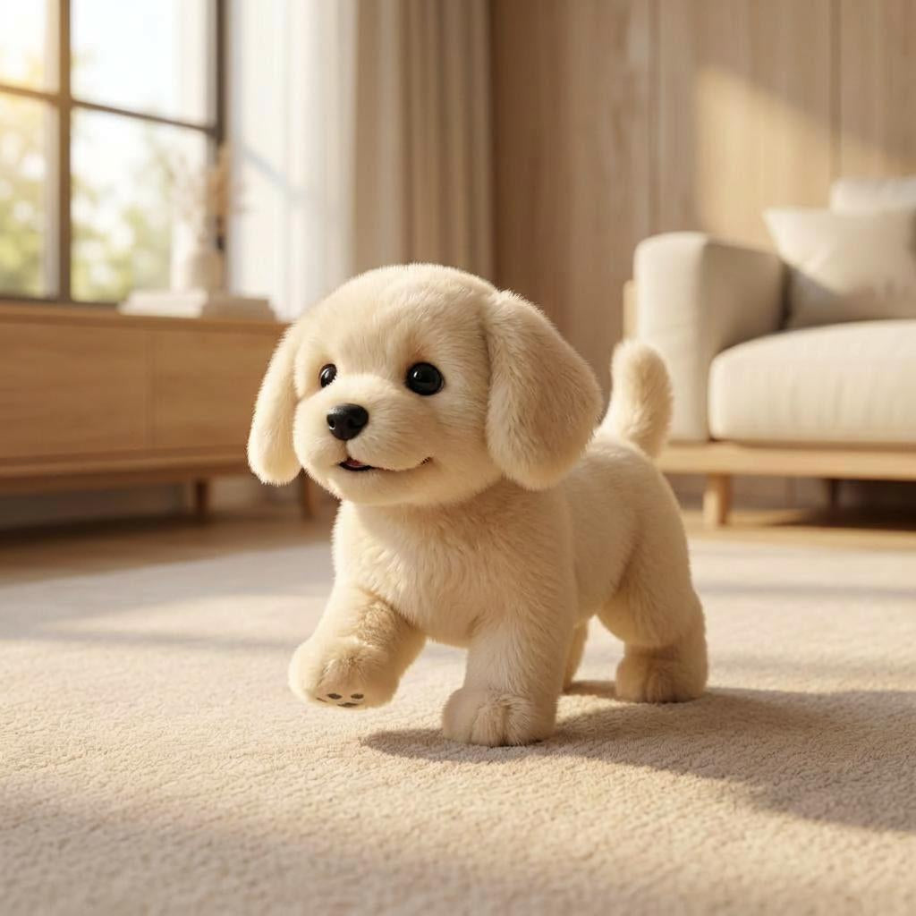 Giocattolo Peluche Cane Interattivo Cucciolo Realistico Morbido e Mobile