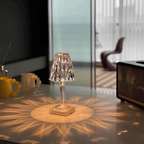 Moderna Lampada da Tavolo Lucida con Cristalli e Facile Controllo