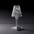 Moderna Lampada da Tavolo Lucida con Cristalli e Facile Controllo