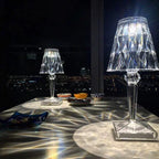 Moderna Lampada da Tavolo Lucida con Cristalli e Facile Controllo
