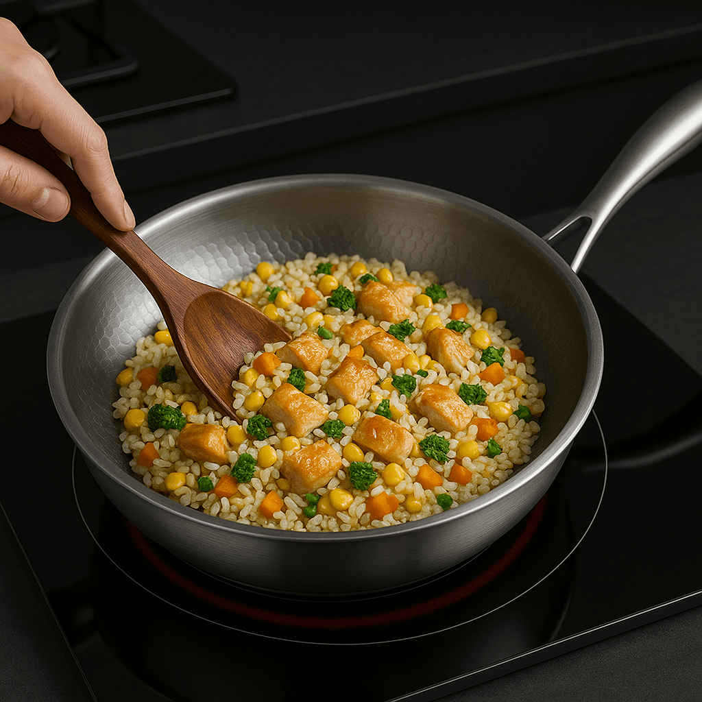 Padella in Titanio Premium per Tutti i Piani Cottura - Cucina in Modo Più Sano e Duraturo