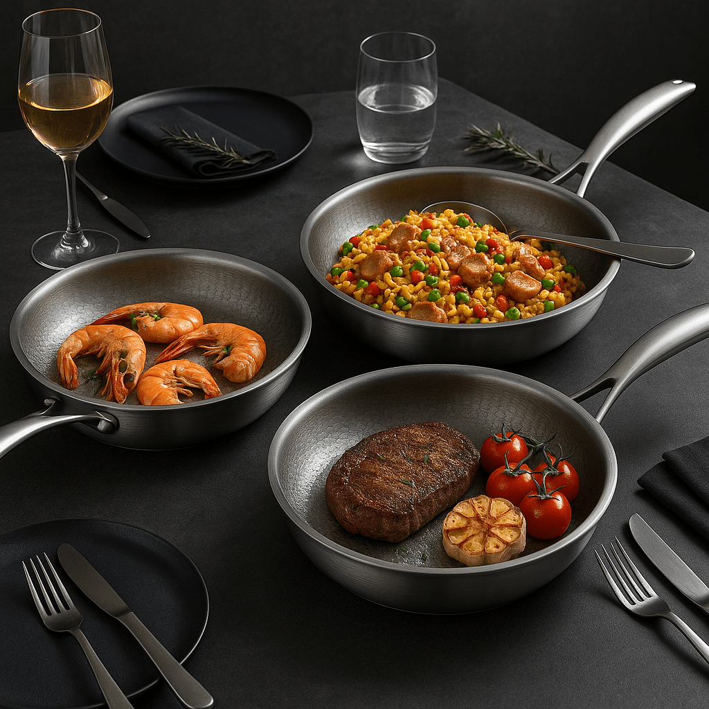 Padella in Titanio Premium per Tutti i Piani Cottura - Cucina in Modo Più Sano e Duraturo