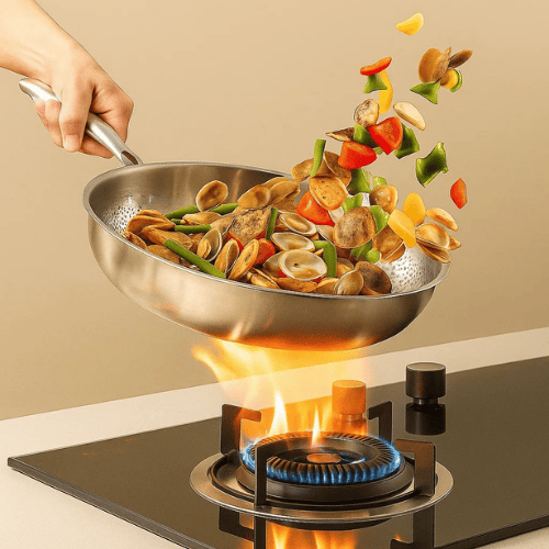 Padella in Titanio Premium per Tutti i Piani Cottura - Cucina in Modo Più Sano e Duraturo