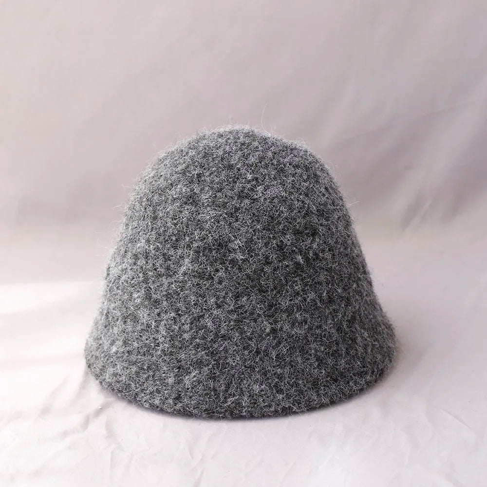 Cappello da pescatore da donna, cappello da pescatore pieghevole in lana per la stagione fredda, cappello da pescatore vintage, berretto da viaggio morbido e caldo