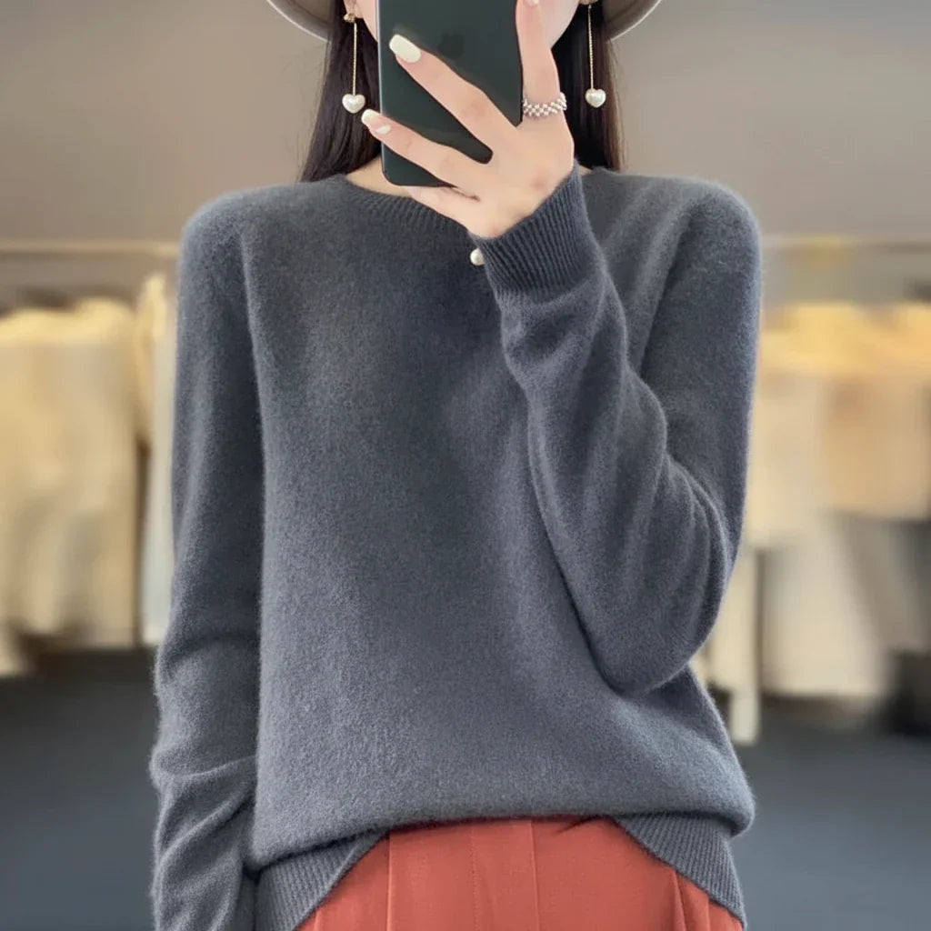 Maglione da donna caldo Rundhals Strickpullover invernale