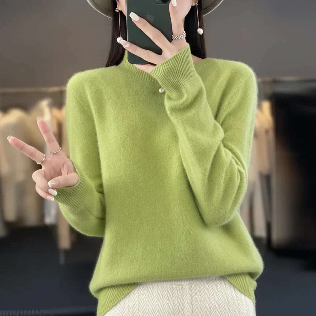 Maglione da donna caldo Rundhals Strickpullover invernale