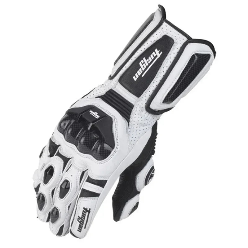 Guanti da moto RidePro Carbon | Antivento e impermeabili | Compatibili con touchscreen | Protettori in vera pelle | Per 