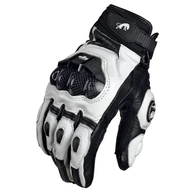 Guanti da moto RidePro Carbon | Antivento e impermeabili | Compatibili con touchscreen | Protettori in vera pelle | Per 