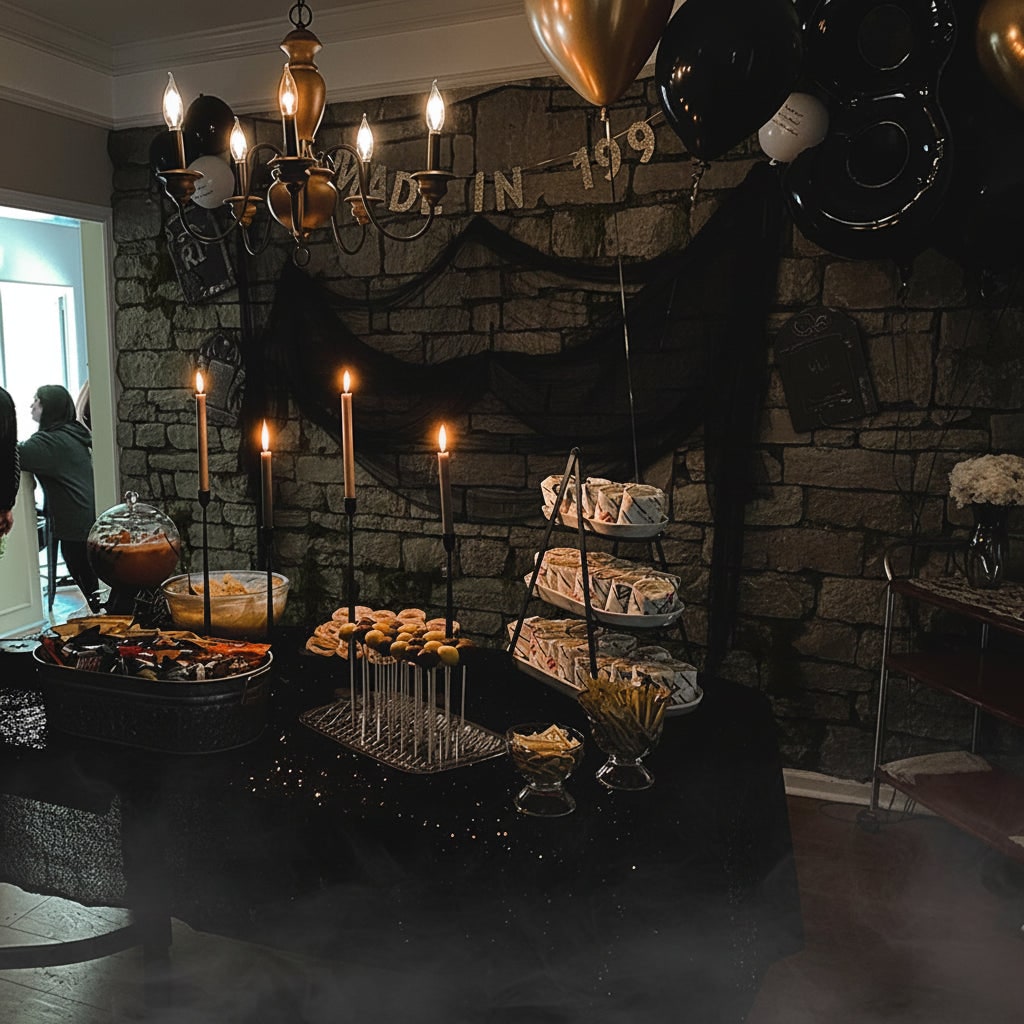 Decorazione spettrale in rete di stoffa nera inquietante di Halloween per feste e case stregate