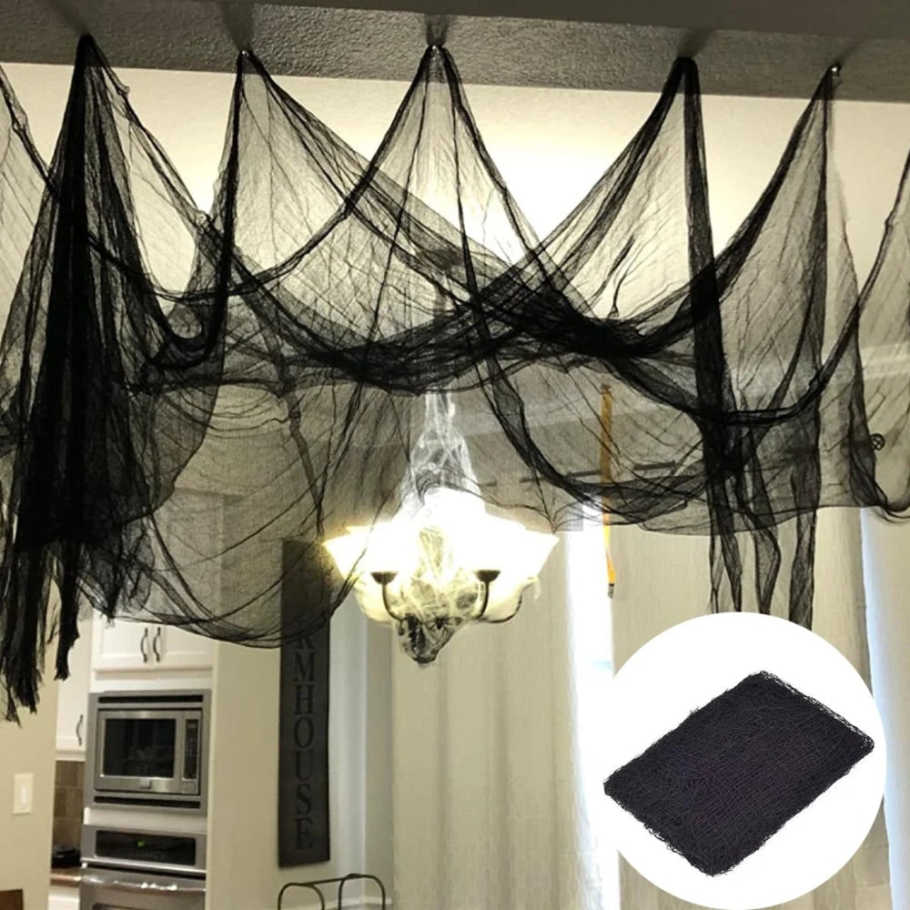 Decorazione di ragnatela di stoffa inquietante di Halloween per feste e case stregate