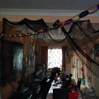Decorazione di ragnatela di stoffa inquietante di Halloween per feste e case stregate