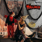 Decorazione in tessuto di garza inquietante di Halloween per la casa stregata da interni ed esterni Jack O Lantern