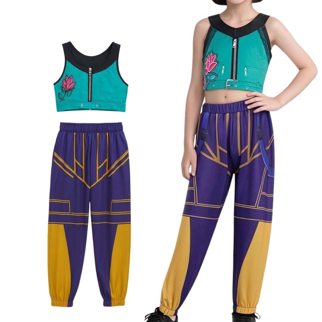 Costume da ballo di Halloween con body da ginnastica e abbigliamento da esibizione di danzatrice del ventre