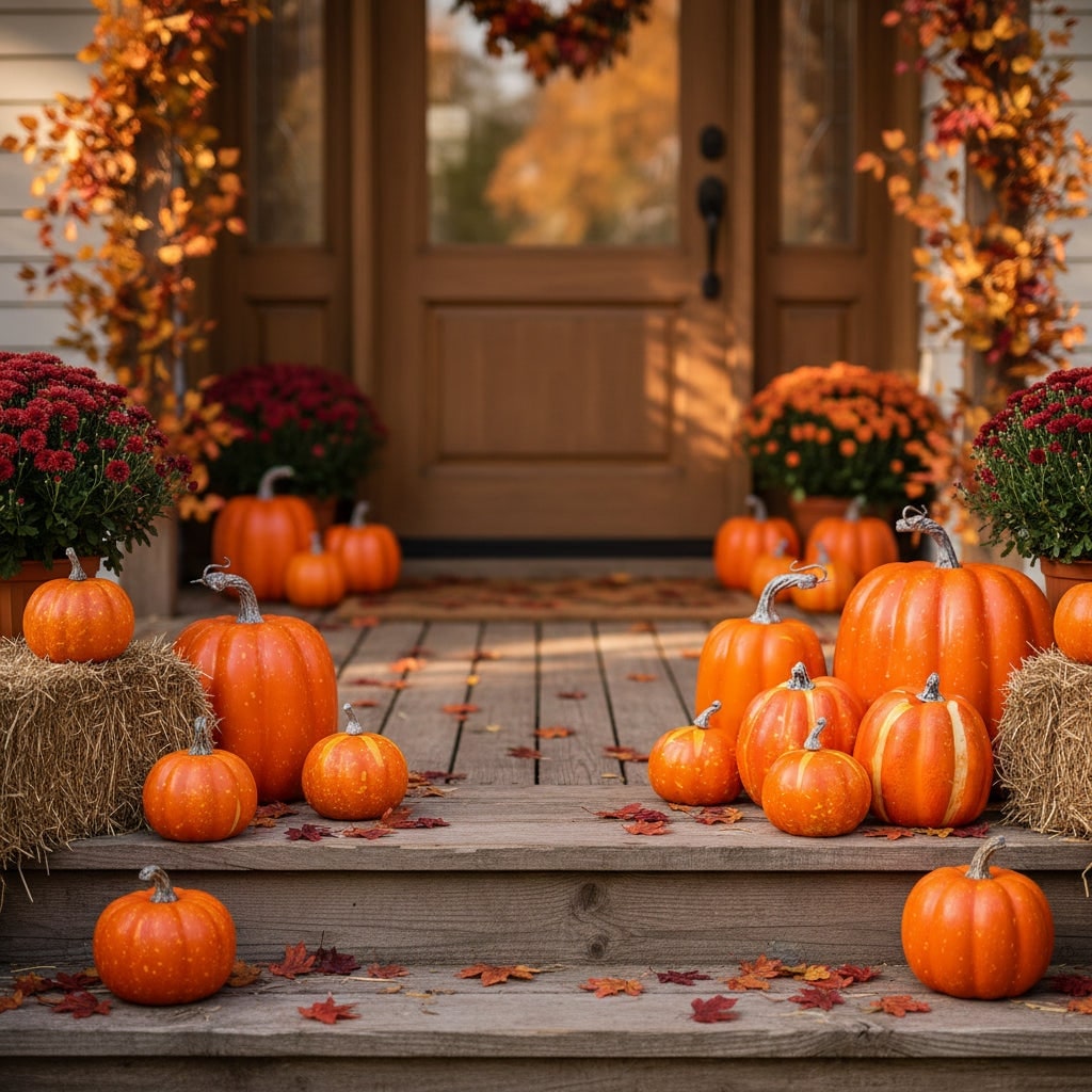 Set di zucche decorative e in bianco e nero di Halloween di 7 decorazioni autunnali artificiali intagliate