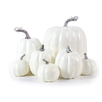 Set di zucche decorative e in bianco e nero di Halloween di 7 decorazioni autunnali artificiali intagliate