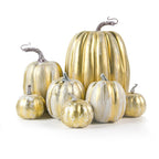 Set di zucche decorative e in bianco e nero di Halloween di 7 decorazioni autunnali artificiali intagliate