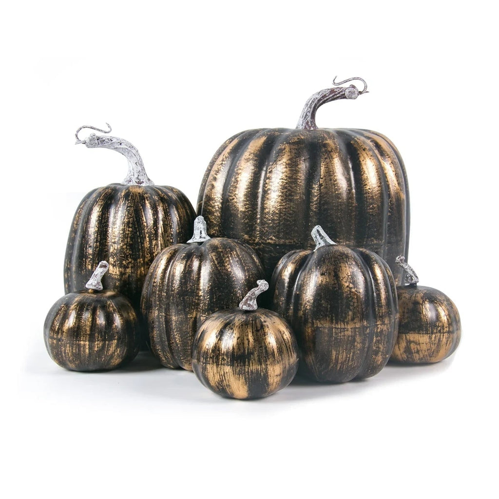Set di zucche decorative e in bianco e nero di Halloween di 7 decorazioni autunnali artificiali intagliate