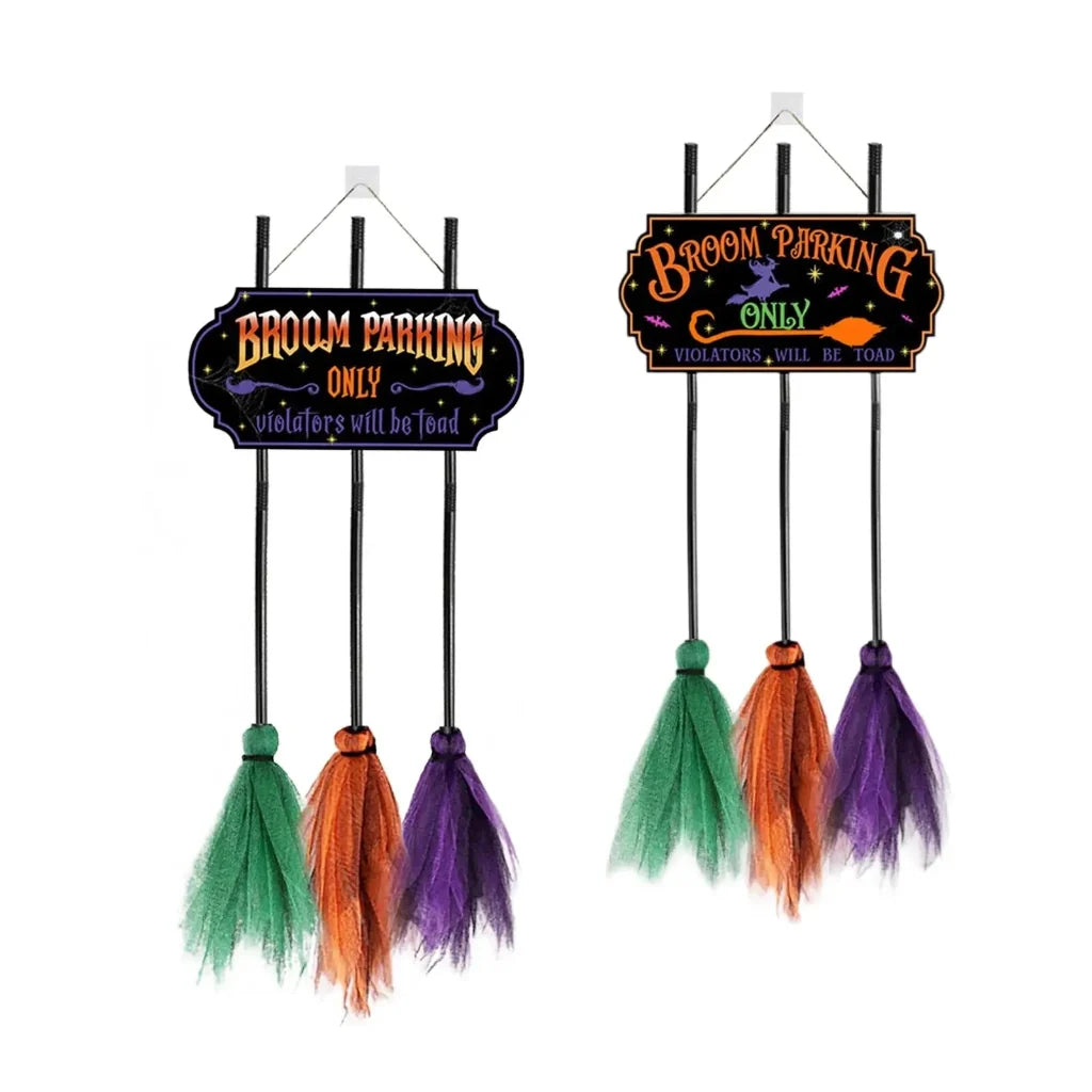 Decorazione di Halloween Besen Parkplatzschild Lustige
