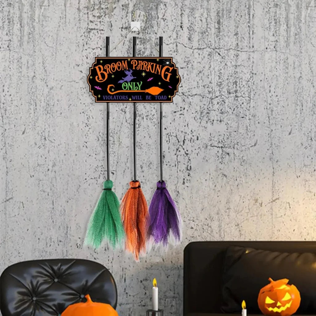 Decorazione di Halloween Besen Parkplatzschild Lustige