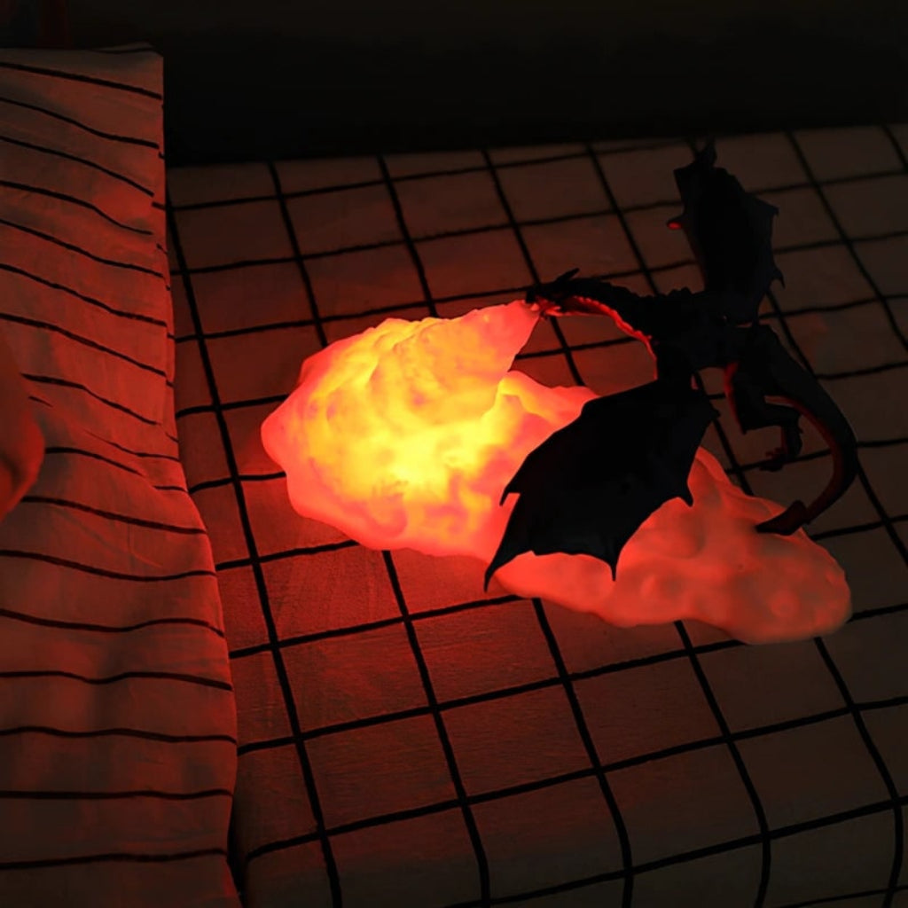 Lampada LED Feuer Dekoration Drachen Nachtlicht di Halloween