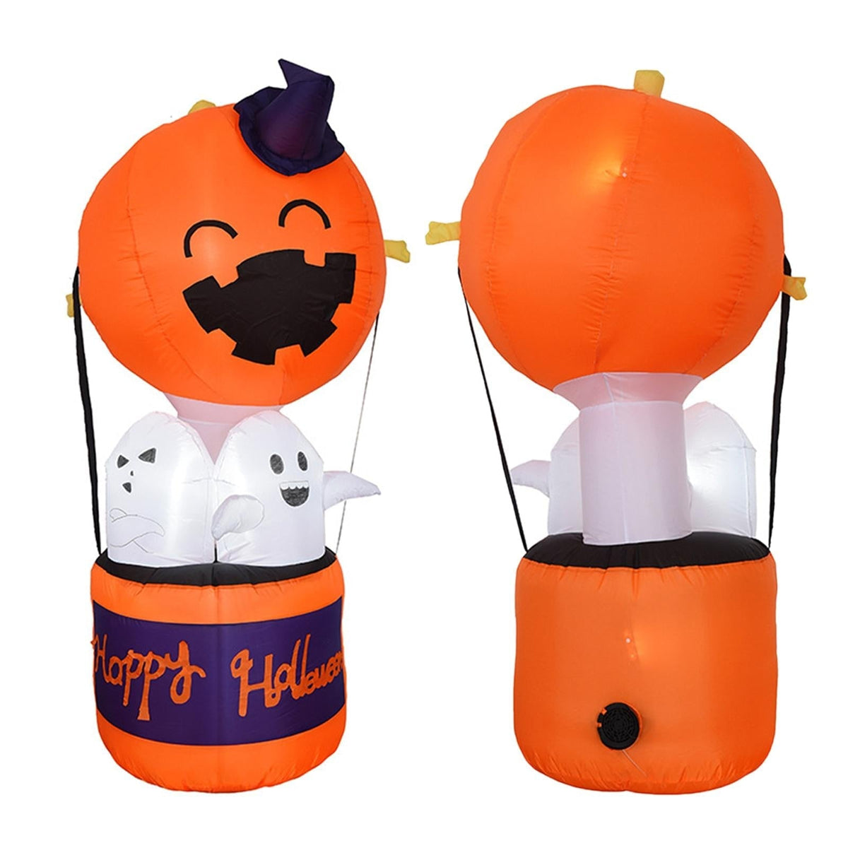 Palloncino gonfiabile di zucca di Halloween con decorazione ad aria calda del diavolo a LED per esposizioni di cortili e feste all'aperto