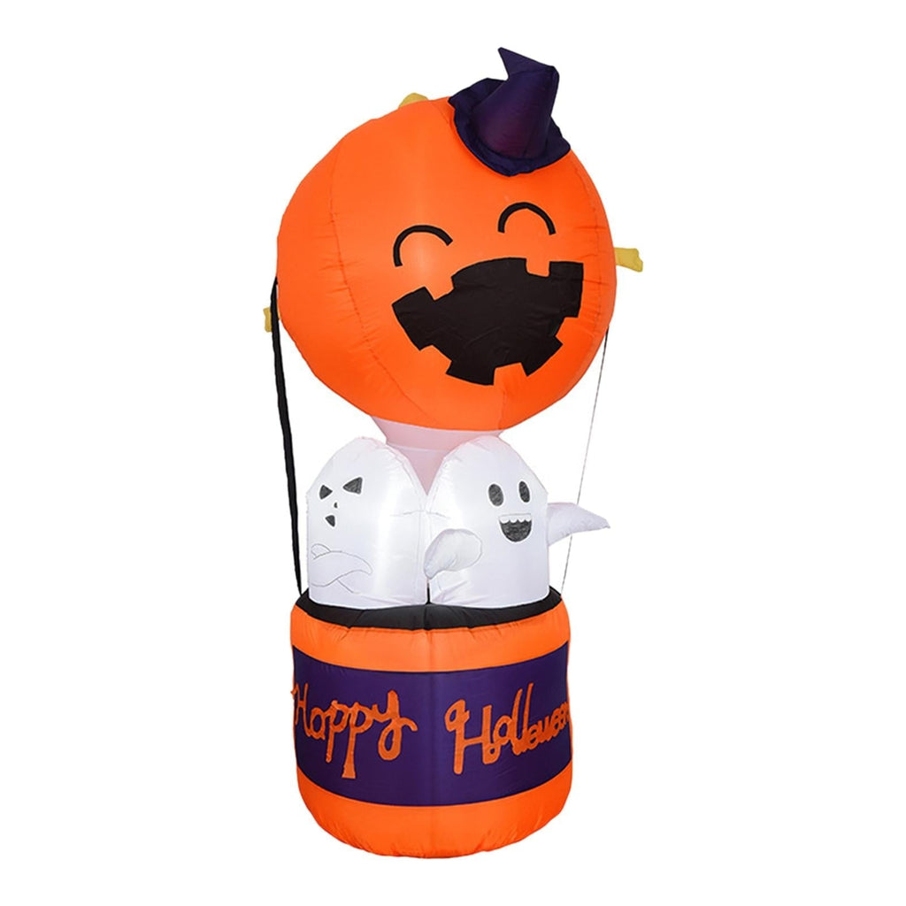 Palloncino gonfiabile di zucca di Halloween con decorazione ad aria calda del diavolo a LED per esposizioni di cortili e feste all'aperto