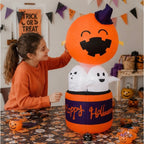 Palloncino gonfiabile di zucca di Halloween con decorazione ad aria calda del diavolo a LED per esposizioni di cortili e feste all'aperto