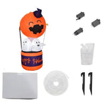 Palloncino gonfiabile di zucca di Halloween con decorazione ad aria calda del diavolo a LED per esposizioni di cortili e feste all'aperto
