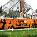Banner da esterno di Halloween con Jack O Lantern e casa stregata per la decorazione del giardino