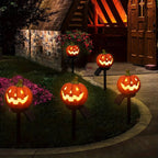 Luci del percorso di Halloween Pali di zucca ad energia solare per la decorazione del cortile esterno